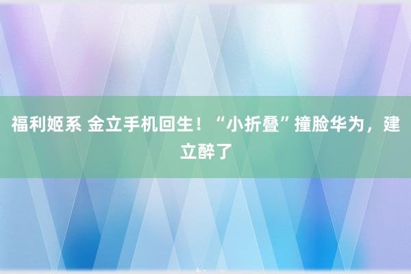 福利姬系 金立手机回生！“小折叠”撞脸华为，建立醉了