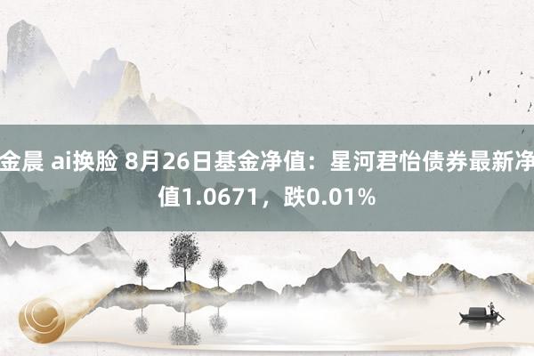 金晨 ai换脸 8月26日基金净值：星河君怡债券最新净值1.0671，跌0.01%